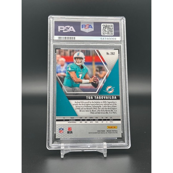 TUA TAGOVAILOA 2020 PANINI MOSAIC PSA 9 NFL DEBUT‎ #262 (RC) - Picture 2 of 2